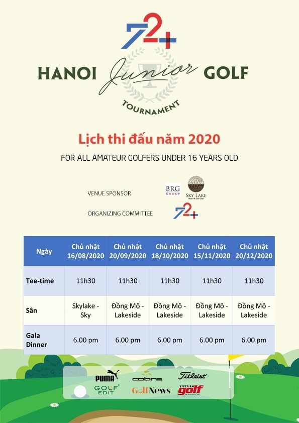 Lịch thi đấu năm Hanoi Junior Golf Tour 2020