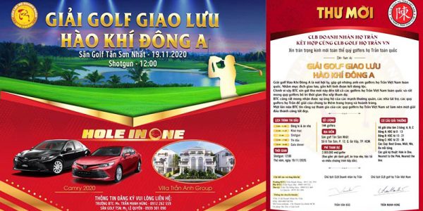 CLB Golf họ Trần Việt Nam và CLB Doanh nhân họ Trần đồng tổ chức giải Golf Giao lưu Hào Khí Đông A – Lần thứ 1